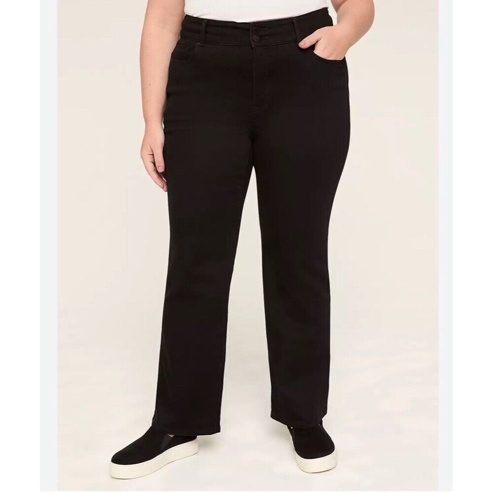 Lane Bryant Tighter Tummy Boot Cut Jeans High-Rise Black Denim Size 20